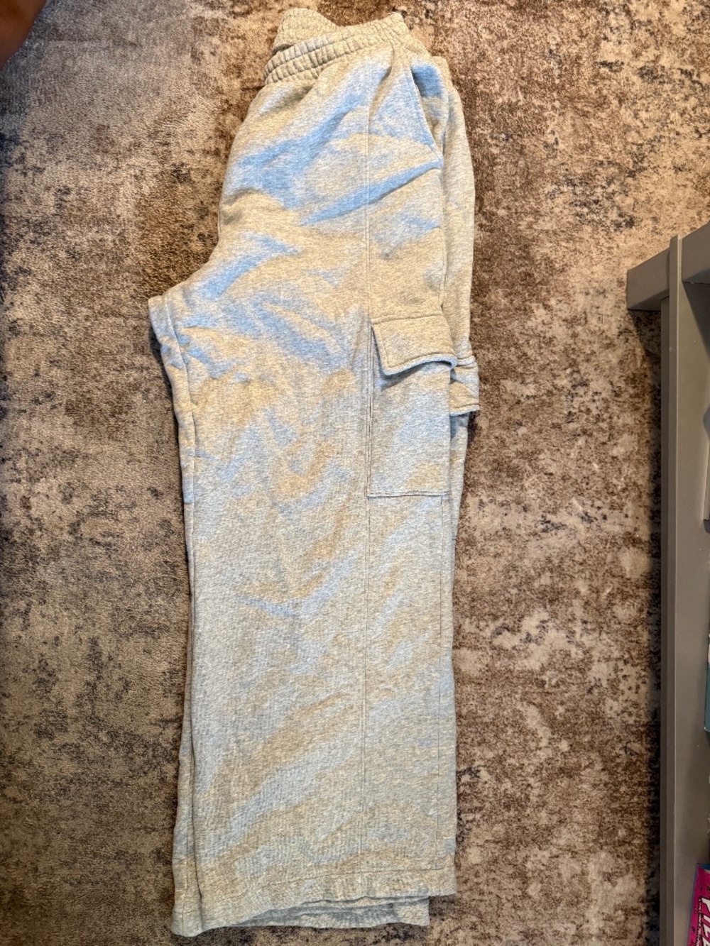 Gray cargo sweatpants